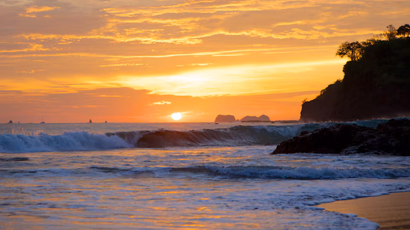 Flamingo Beach near Secrets Papagayo Costa Rica featuring white-sand shoreline and Pacific Ocean views in Guanacaste
