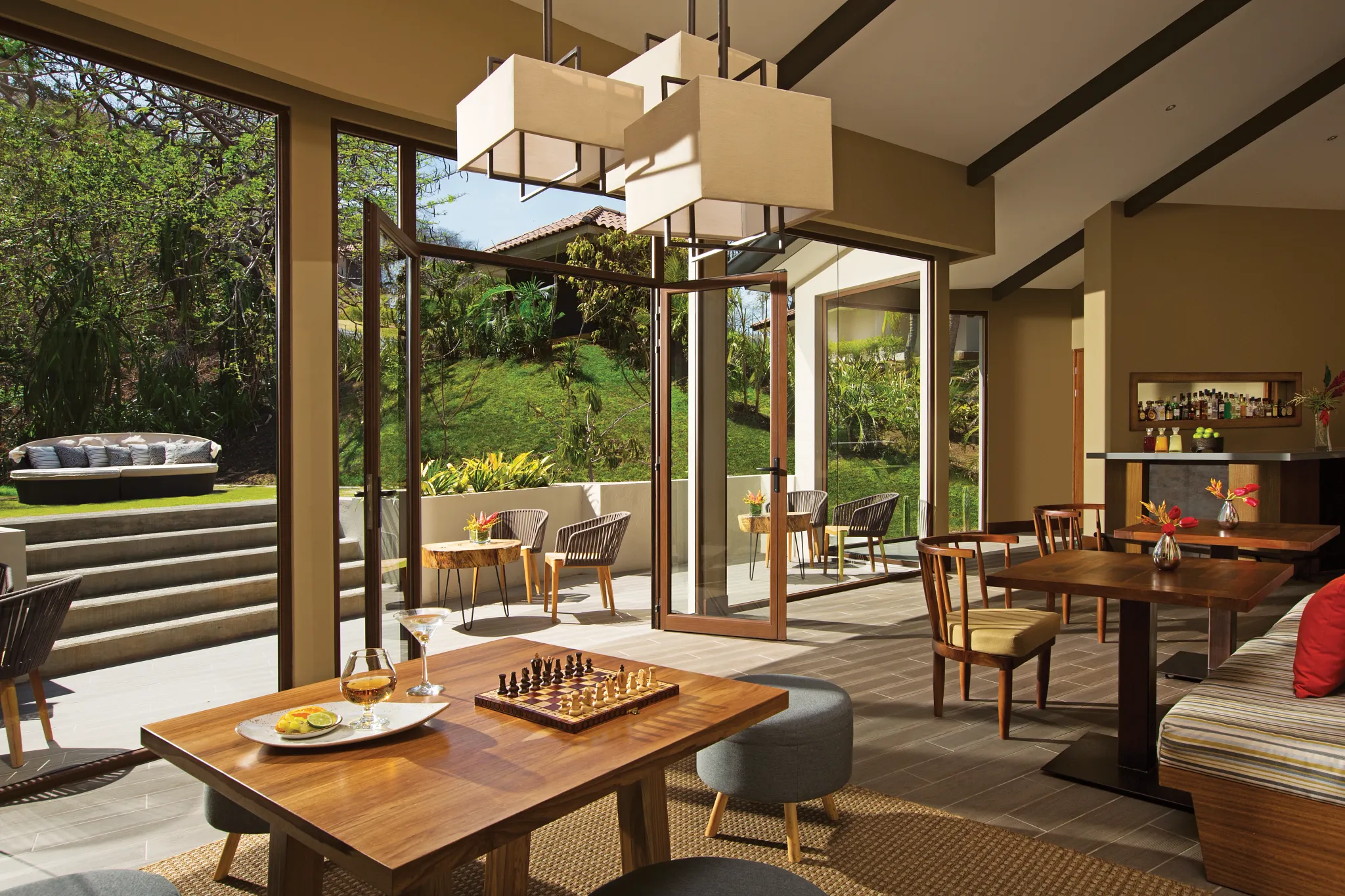 Preferred Club lounge with indoor-outdoor seating at Secrets Papagayo Costa Rica.